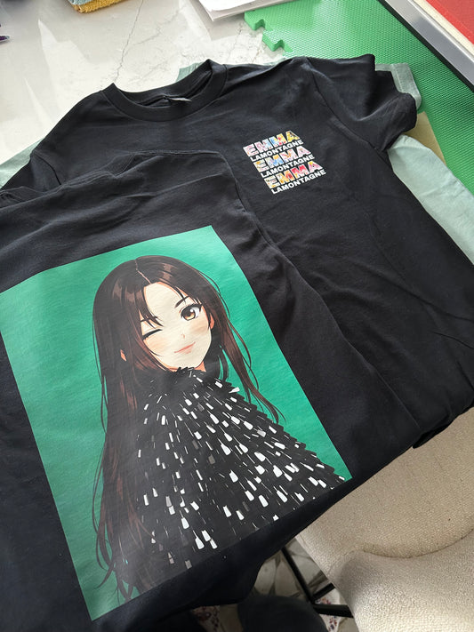 Cartoon black t-shirt