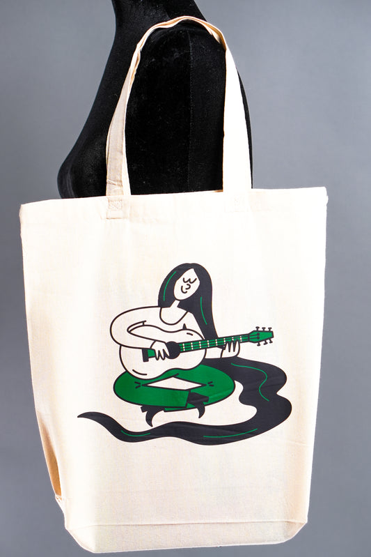 Long-haired doodle tote bag